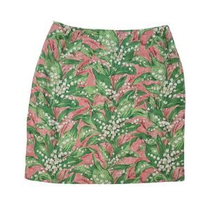 Steven Stolman Size 6 Vintage Green Floral Pencil Skirt Meadow Print‎